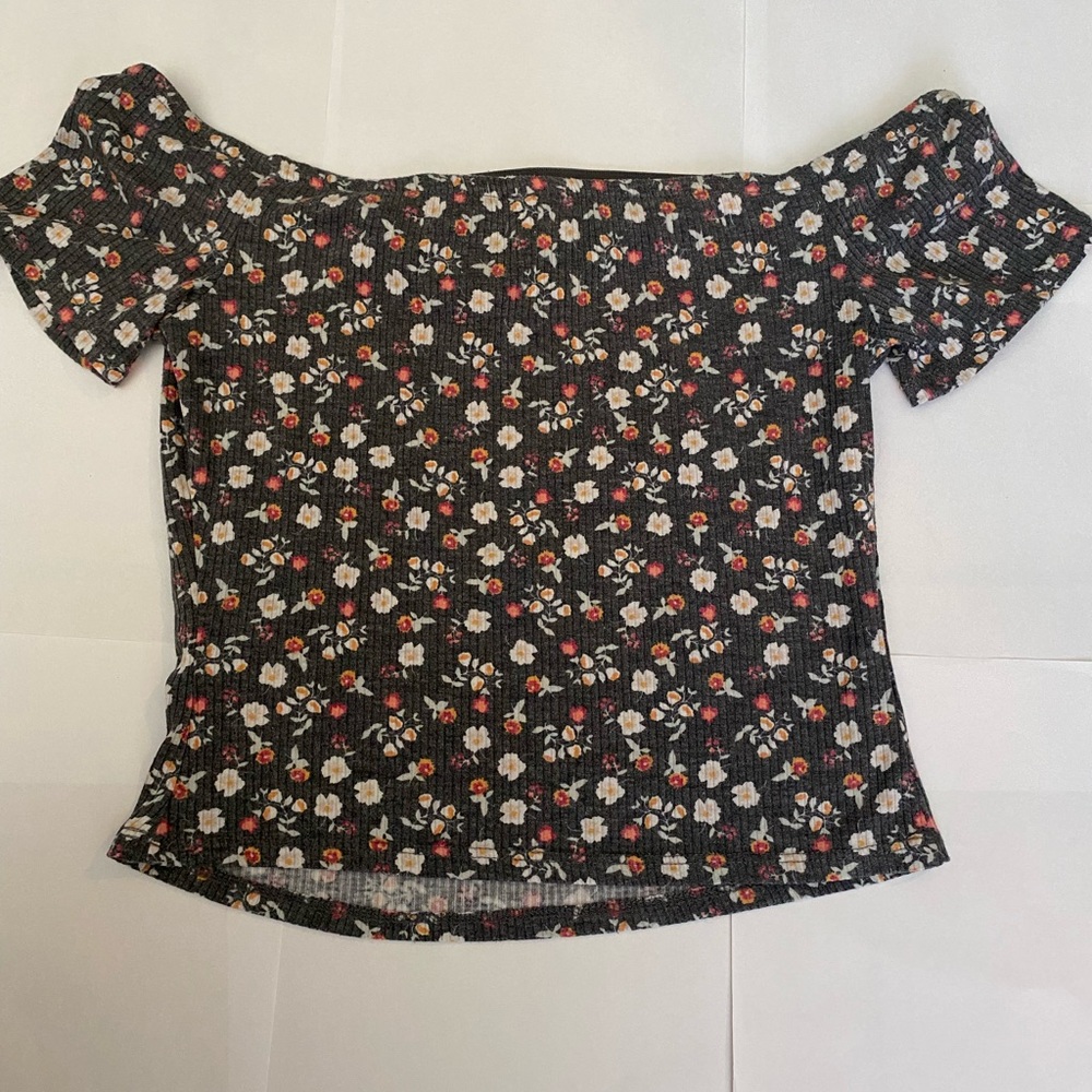Mossimi Supply CO Floral Crop Top Off The Shoulder Shirt